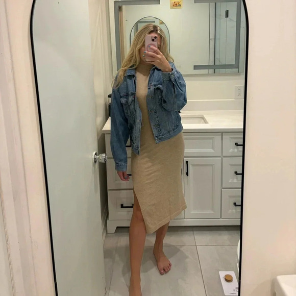 Mango Side Slit Fall Knit Dress NWT - Picture 12 of 12